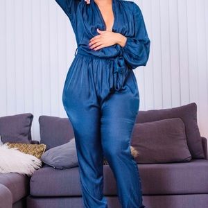 Taylor Longsleeve Jumpsuit with Wrap Detail